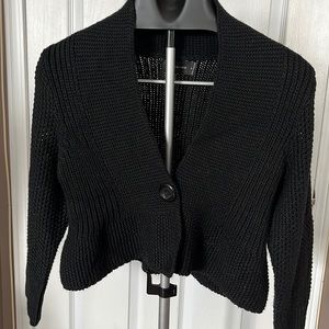 Sweater cardigan cropped- black